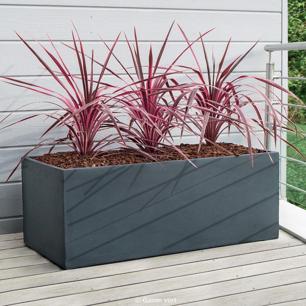 Bac à fleurs fibre de terre Clayfibre L100 H45 cm anthracite