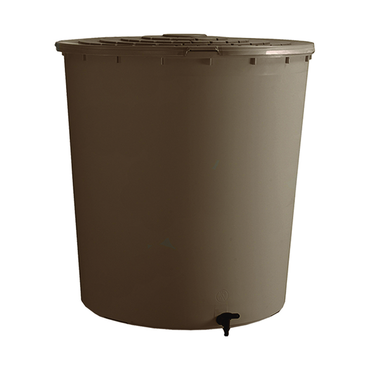 Récupérateur à eau rond couleur taupe - 200 L