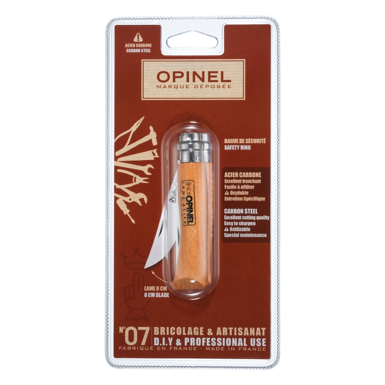 Couteau n°7 lame en acier au carbone Opinel