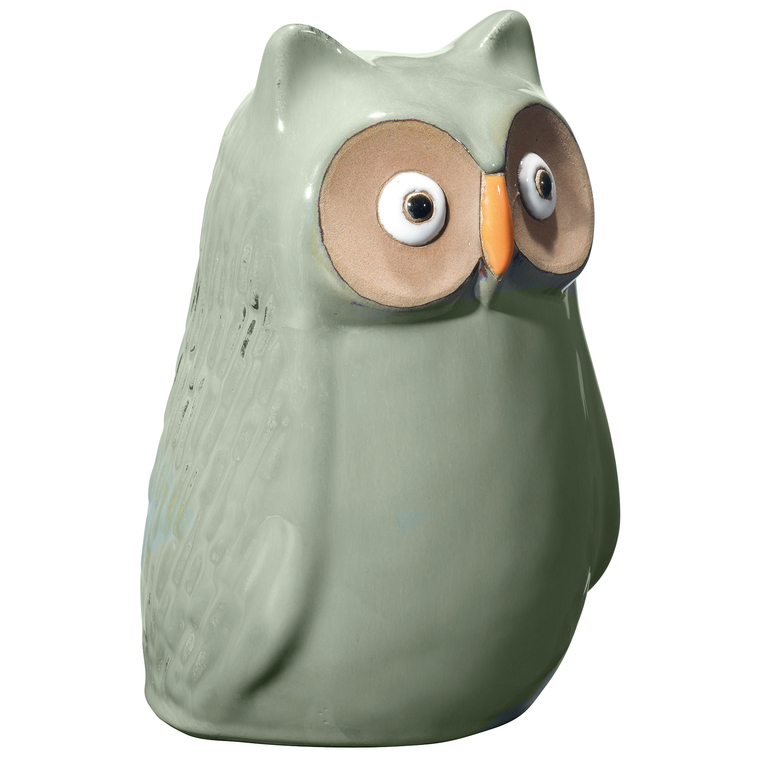 Hibou Bubo Gatsby Bleu H 20 cm