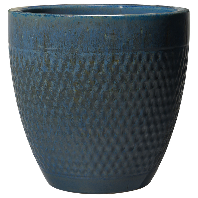 Pot Gatsby bleu en terre cuite émaillée – D20xH19