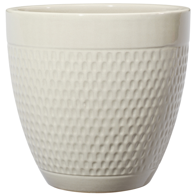 Pot Gatsby crème en terre cuite émaillée – D32xH30