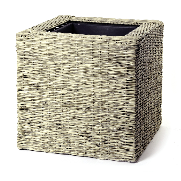 Grand Pot carré Rio grisé de 50 cm de haut