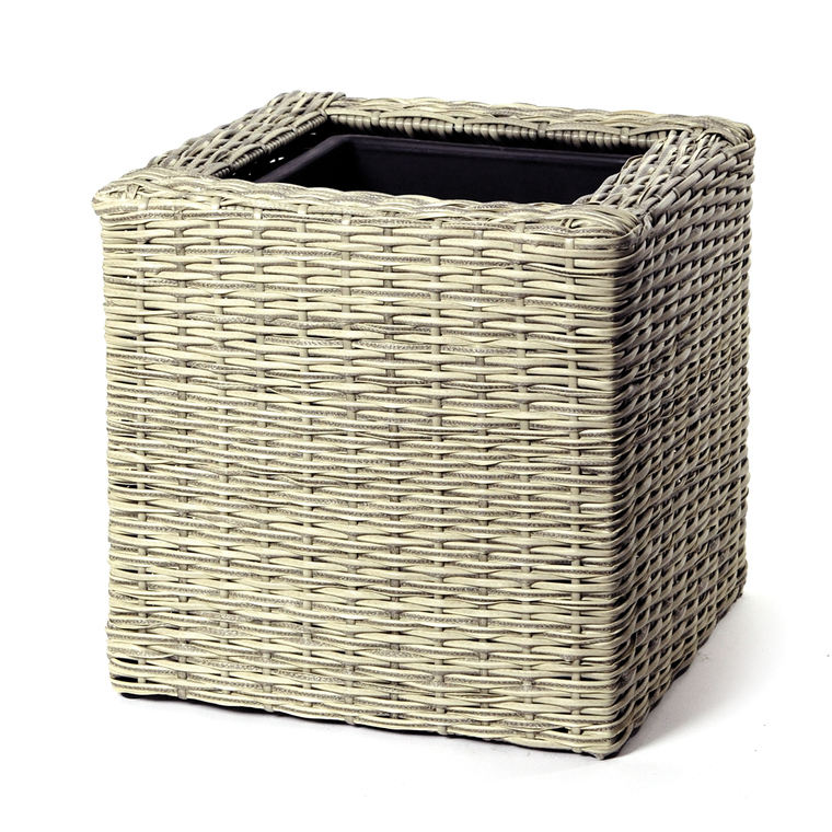 Grand Pot carré Rio grisé de 40 cm de haut