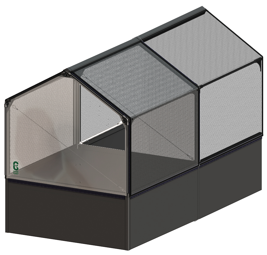 Potager de jardin surélevé de 50cm avec serre 2 modules