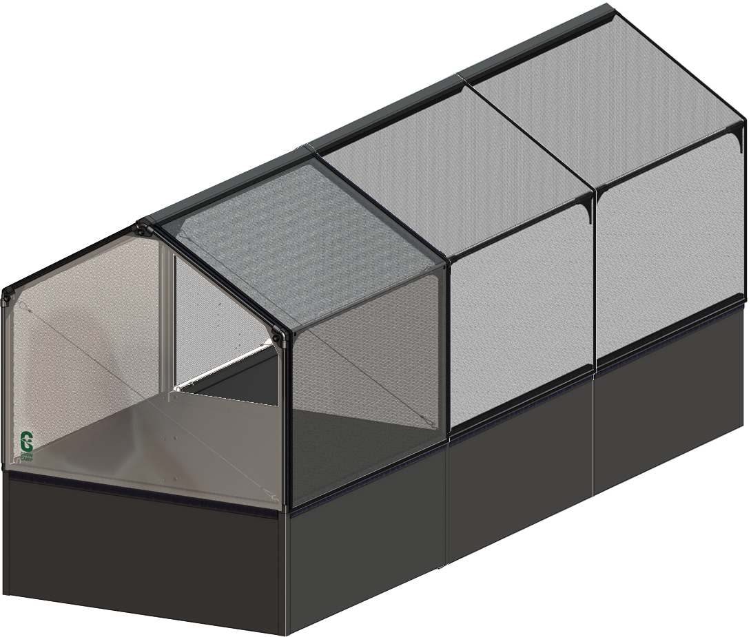 Potager de jardin surélevé de 50cm avec serre 3 modules