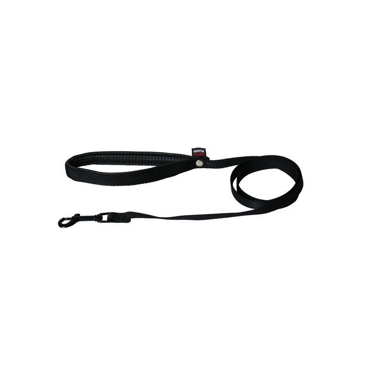 Laisse chien nylon 16 mm / 120 cm noire