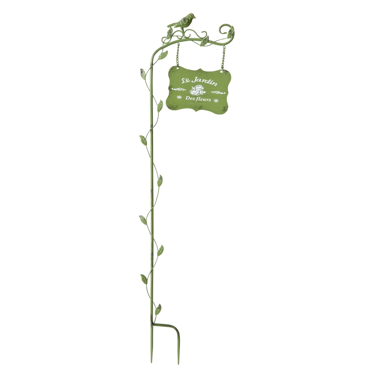 Pancarte décorative montée sur tuteur Welcome, en métal coloré, H 85 cm