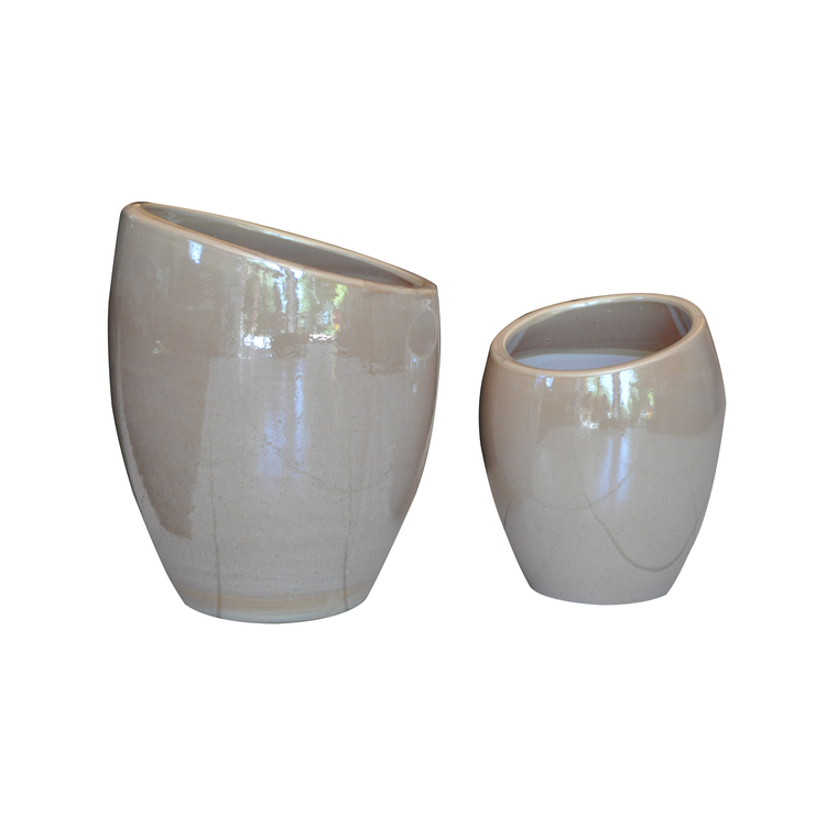 Pot Orion sur la dune en terre cuite émaillée H 40 x Ø 29 cm