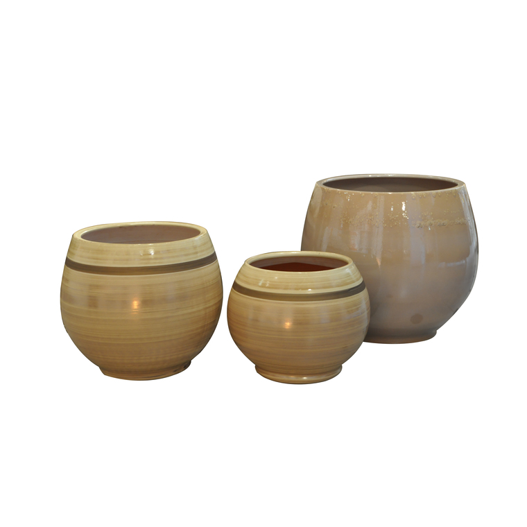 Pot Bahia sur la dune en terre cuite émaillée H 31 x Ø 25 cm