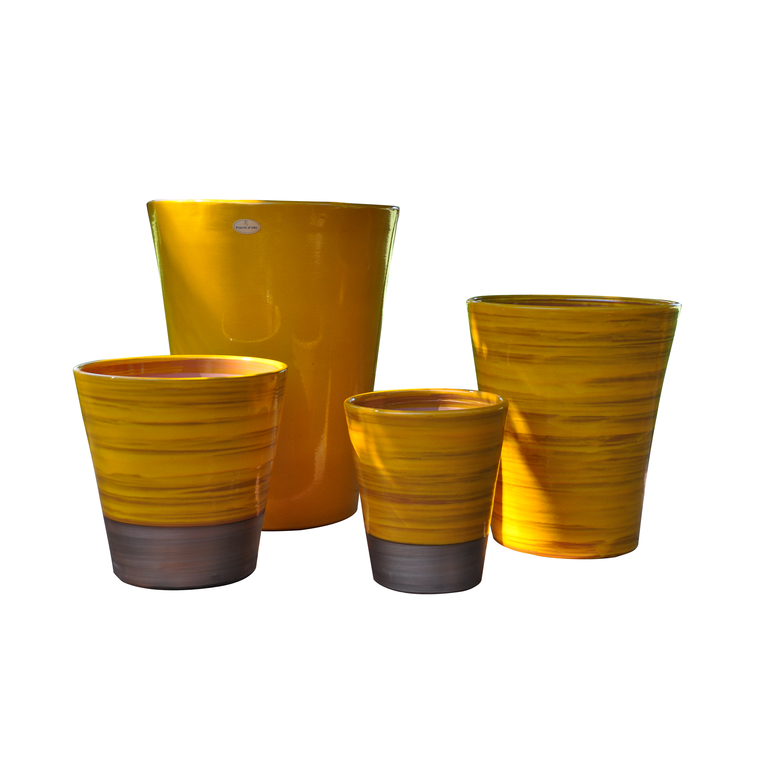 Pot Sydney Ibiza Sunshine en terre cuite émaillée H 35 x Ø 33 cm