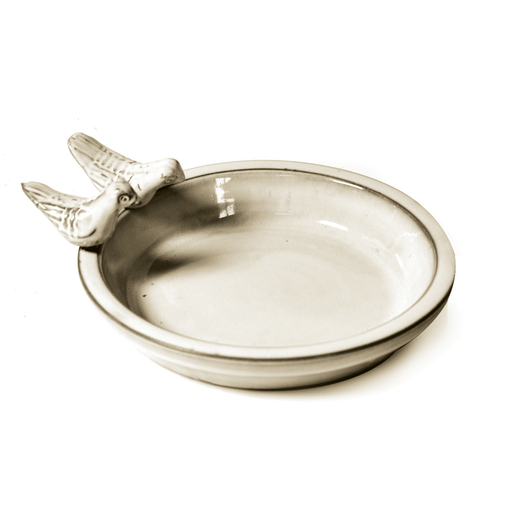 Bain d’oiseau rond blanc