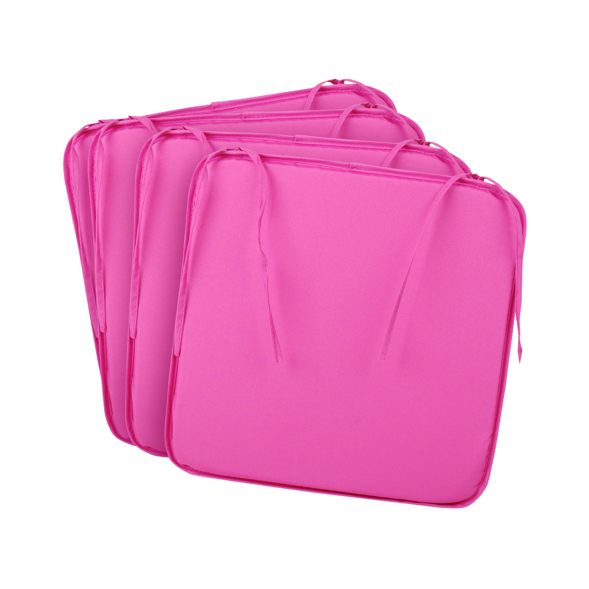 Lot de 4 coussins d'assise pour chaise ou fauteuil fuchsia