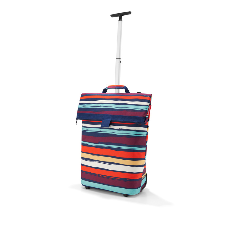 Sac à roulettes Trolley taille M rayures multicolores 43x53x21 cm