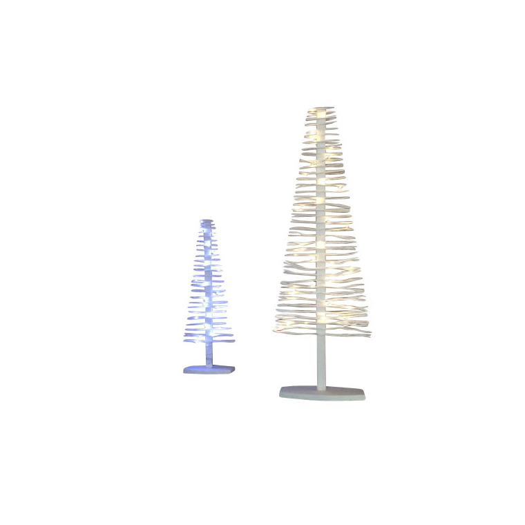 Arbre Bois Argent Transparent Micro Led 1 m