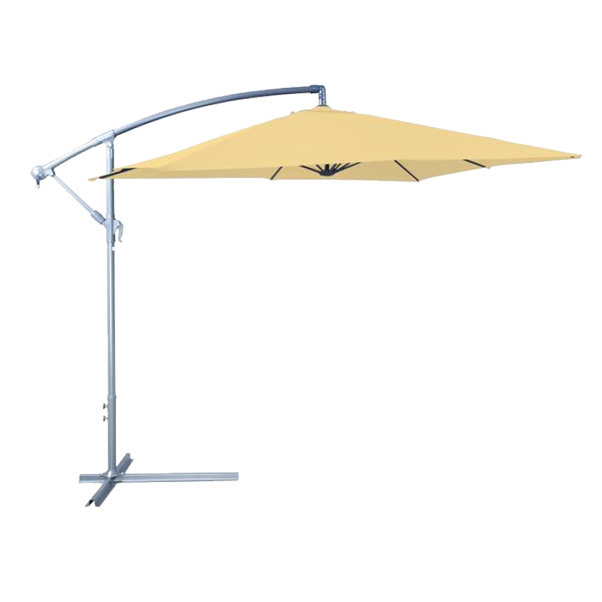 Parasol déporté 250 x 250 cm en aluminium et acier sable