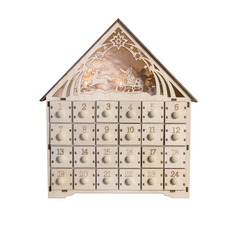 Calendrier en bois Advent Led