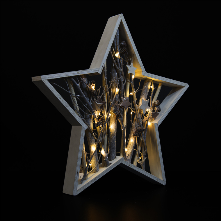 Cadre lumineux en bois Star Frame Étoile
