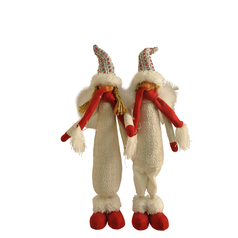 Filles debout blanc et rouge – 57 cm de haut