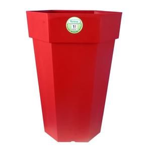 RIVIERA Pot Hexaline en plastique H66cm - 61l - Rouge
