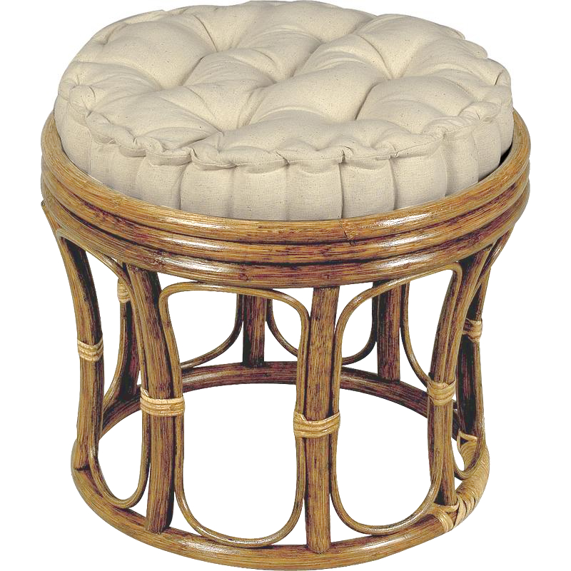 Tabouret pouf en rotin teinté Phila