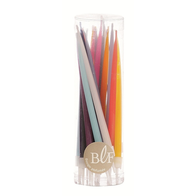 Lot de 20 bougies d'anniversaire 12 cm - Multicolore