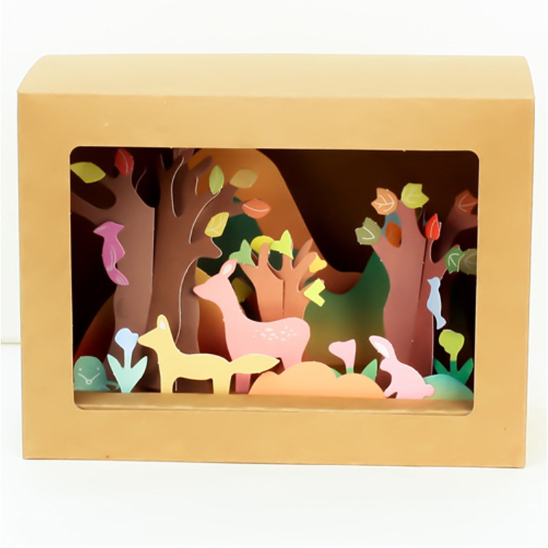 Boite origami paysage automne à créer