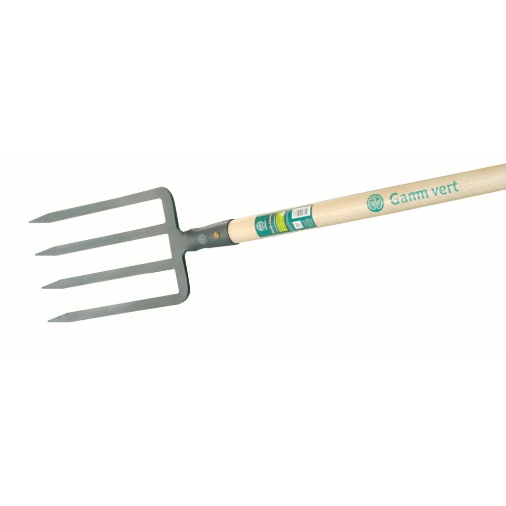 Fourche à bêcher 4 dents 27 cm manche béquille - Gamm vert