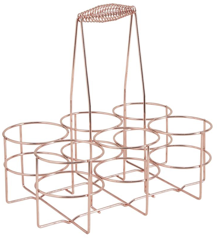 Panier 6 bouteilles design métal cuivré 32 x 22 x 12-32 cm