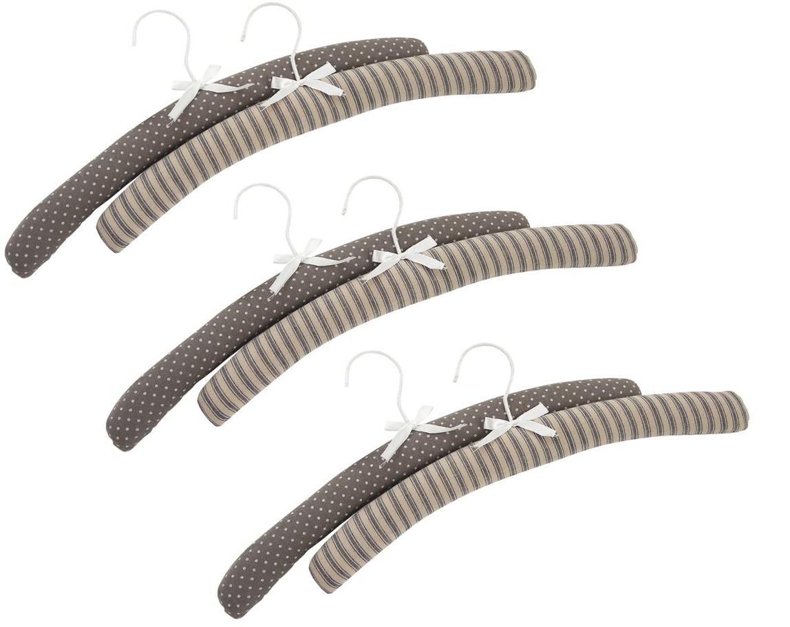 Cintre en bois et tissu Shabby (Lot de 6)