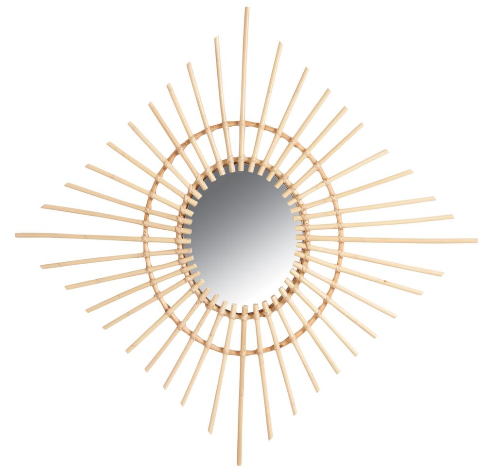 Miroir losange en rotin