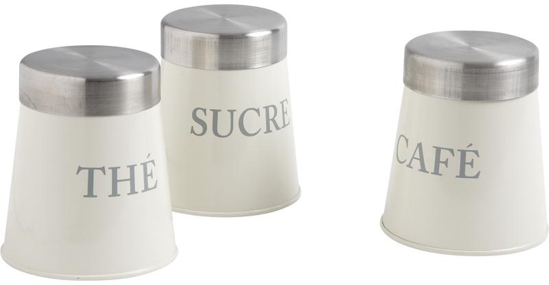 Boîtes de conservation thé sucre café (Lot de 3)