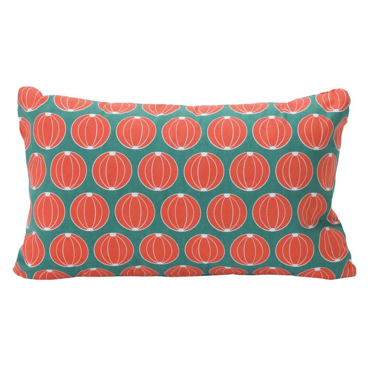 Coussin envie d'ailleurs melons bleu turquoise 68 x 44 cm