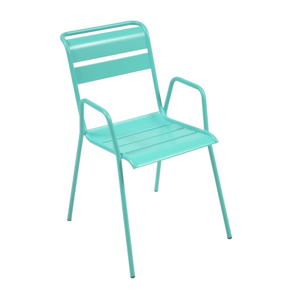Chaise empilable Fermob Monceau acier bleu lagune