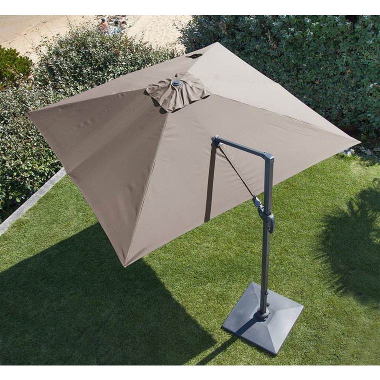 Parasol déporté orientable taupe