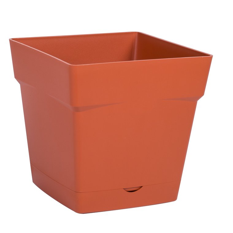 Pot carré gamme Toscane orange L17,4x l17,4x H17 cm