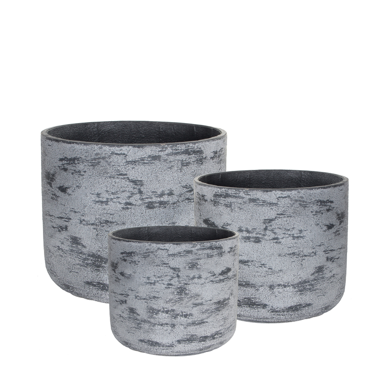 Pot rond gris gamme Edelweiss Ø 31 cm