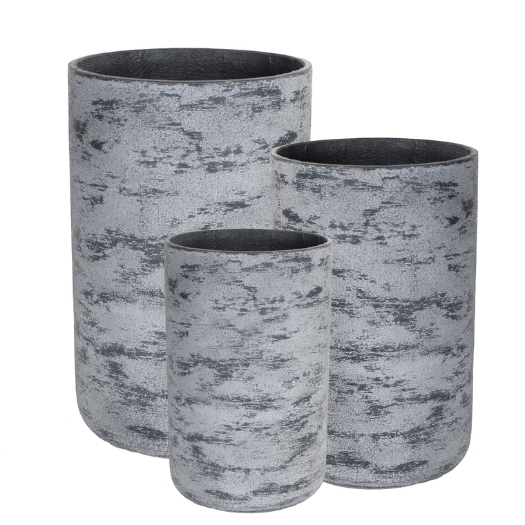 Pot rond hauts gris gamme Edelweiss Ø 37 cm