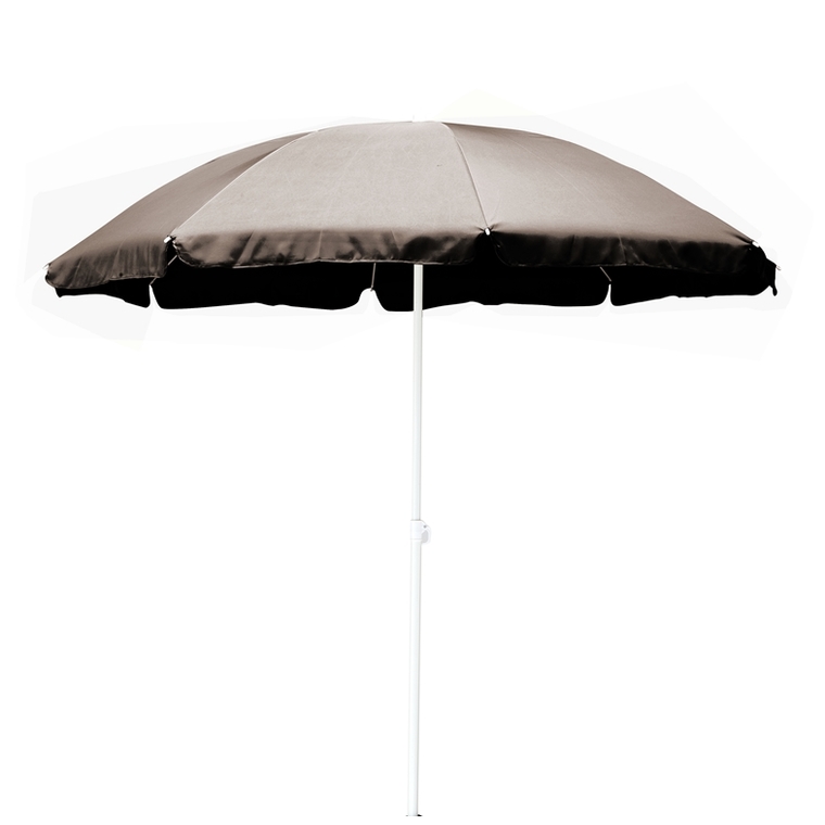 Parasol 8 baleines fibre de verre taupe