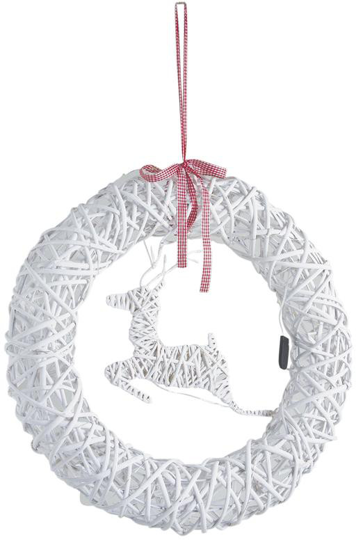 Couronne de porte cerf avec LEDs 55cm