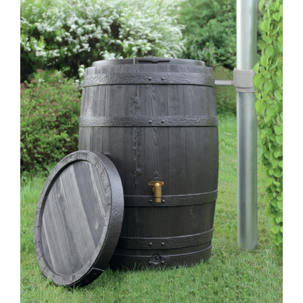 Récupérateur d'eau GARANTIA Tonneau Vino 400 L Brun