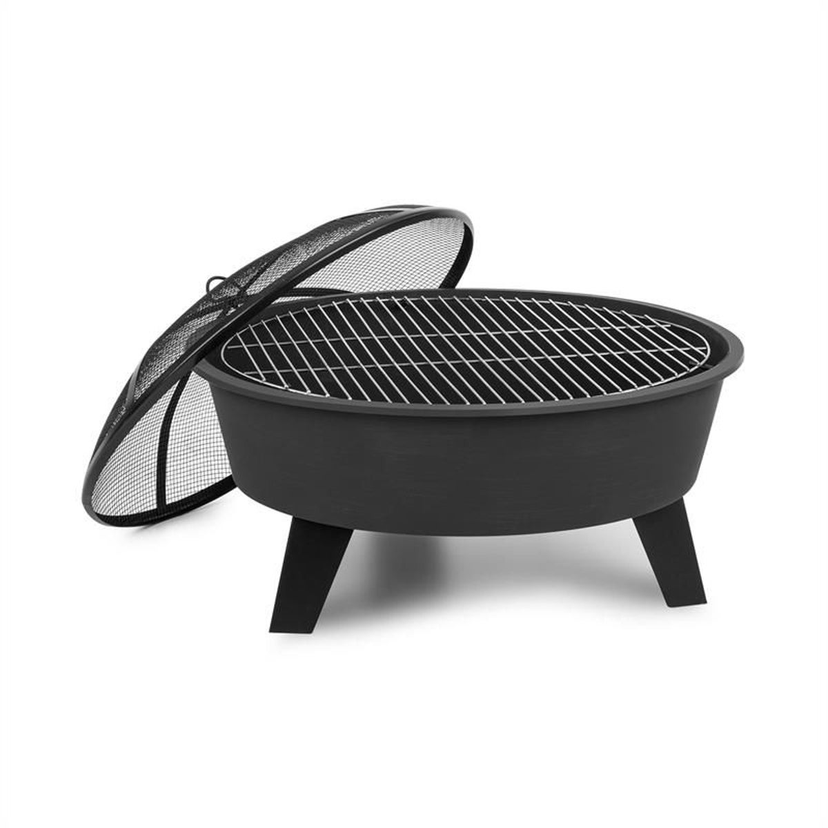 Nolana Braséro De Jardin Ø73 Cm Pare-Étincelles Grille Acier Ø64 Cm