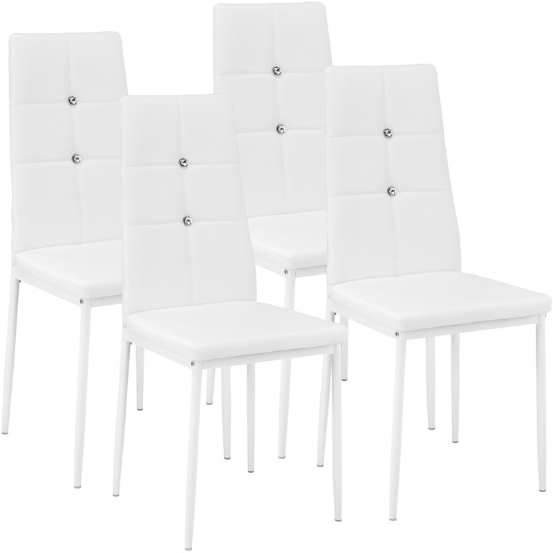 4 Chaises de Salle à Manger, Chaises de Cuisine, Mobilier de Salon Design Blanc - TECTAKE