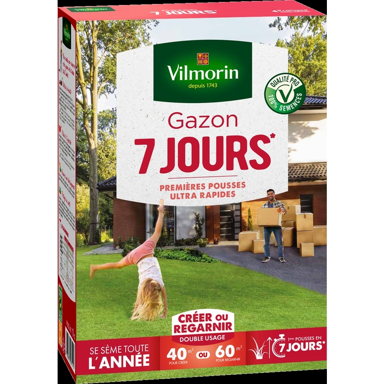 Gazon prise rapide en 7 jours Vilmorin 1 kg