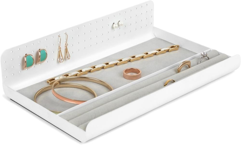 Range bijoux en métal blanc Curio