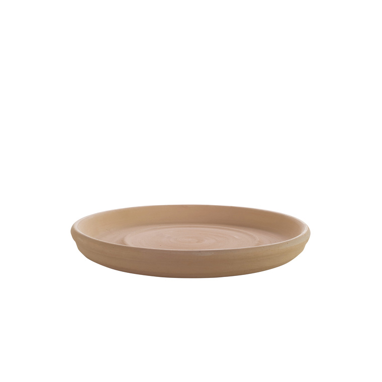 Soucoupe ronde en terre grise coloris moka D.30