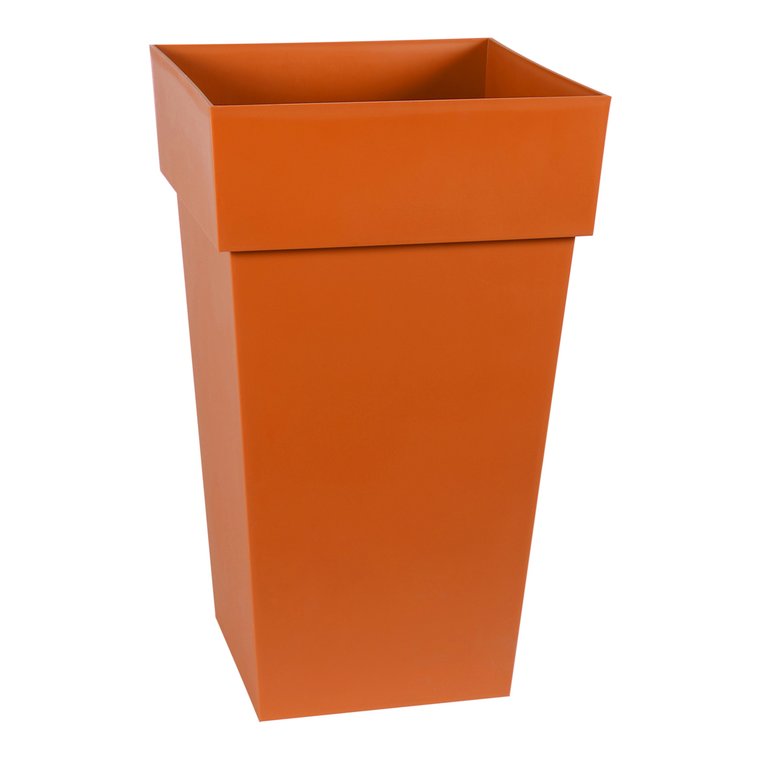 Pot carré gamme Toscane orange L40xl39xH65 cm