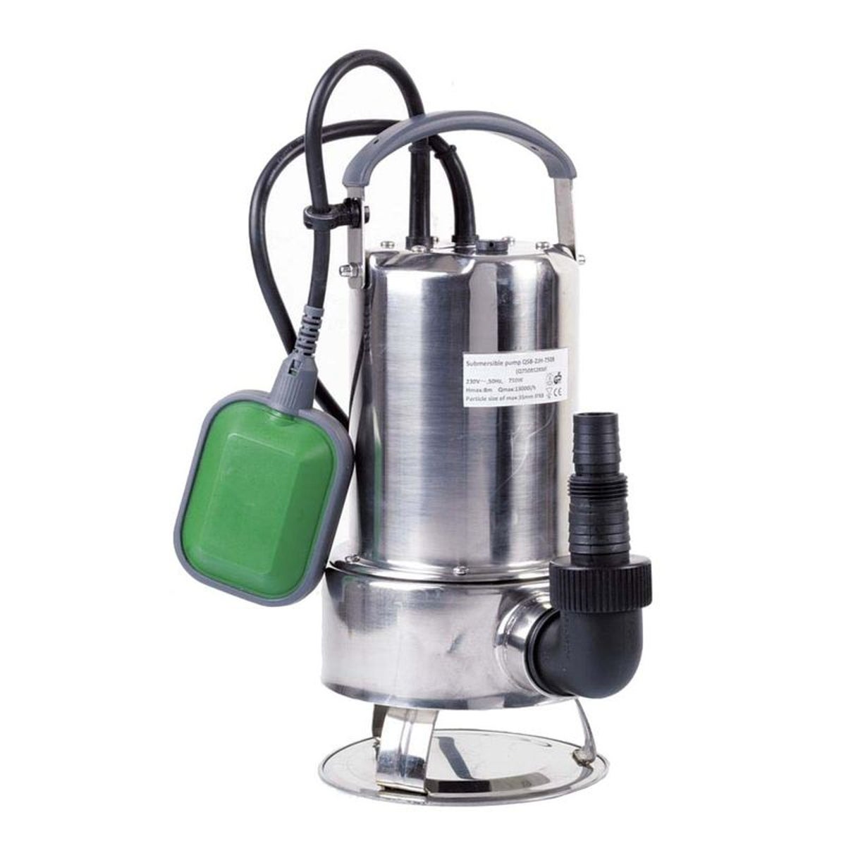 Pompe vide cave eaux chargées en inox 750w avec flotteur