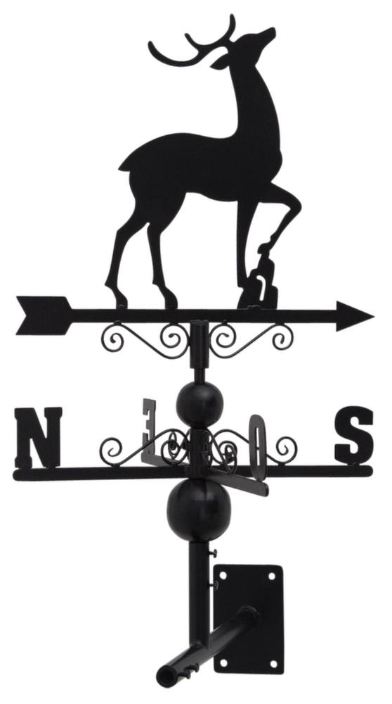 Girouette en fer forgé design Cerf avec arabesques 106x47x47cm