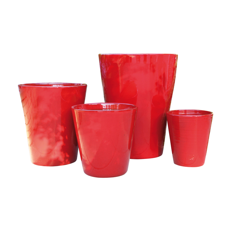Pot Sydney coquelicot H 44 x Ø 37 cm